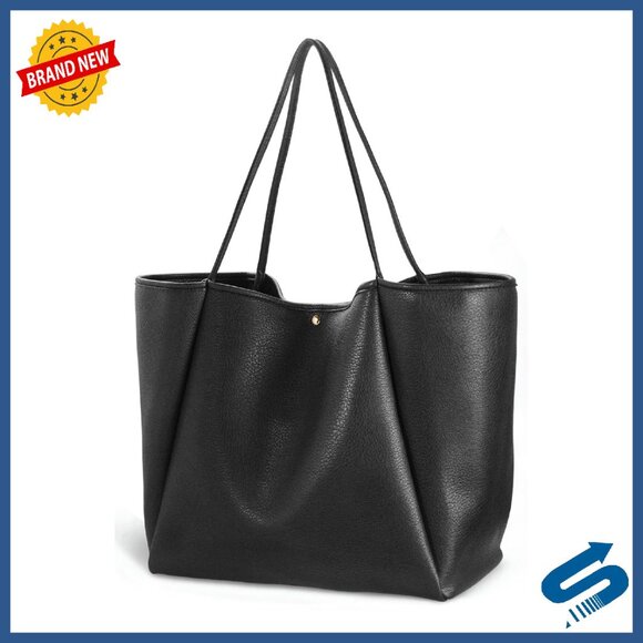 Oversized PU Leather Weekender Tote Bag Travel Purse Shopper Handbag